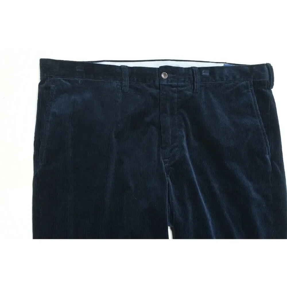 Polo Ralph Lauren Corduroy Pants Mens 38x30 Blue Straight Leg Cotton Stretch